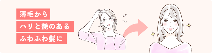 薄毛から ハリと艶のある ふわふわ髪に